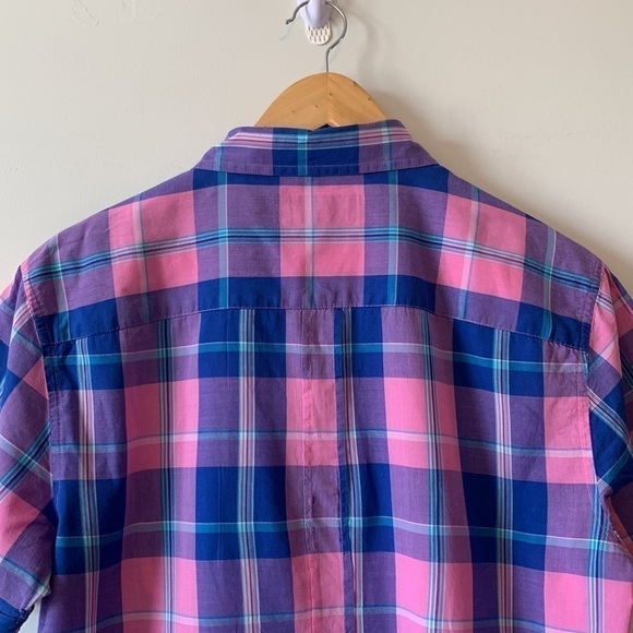 Penguin Original Classic Fit Pink Plaid Short Sleeve Shirt Size Medium - Picture 11 of 16